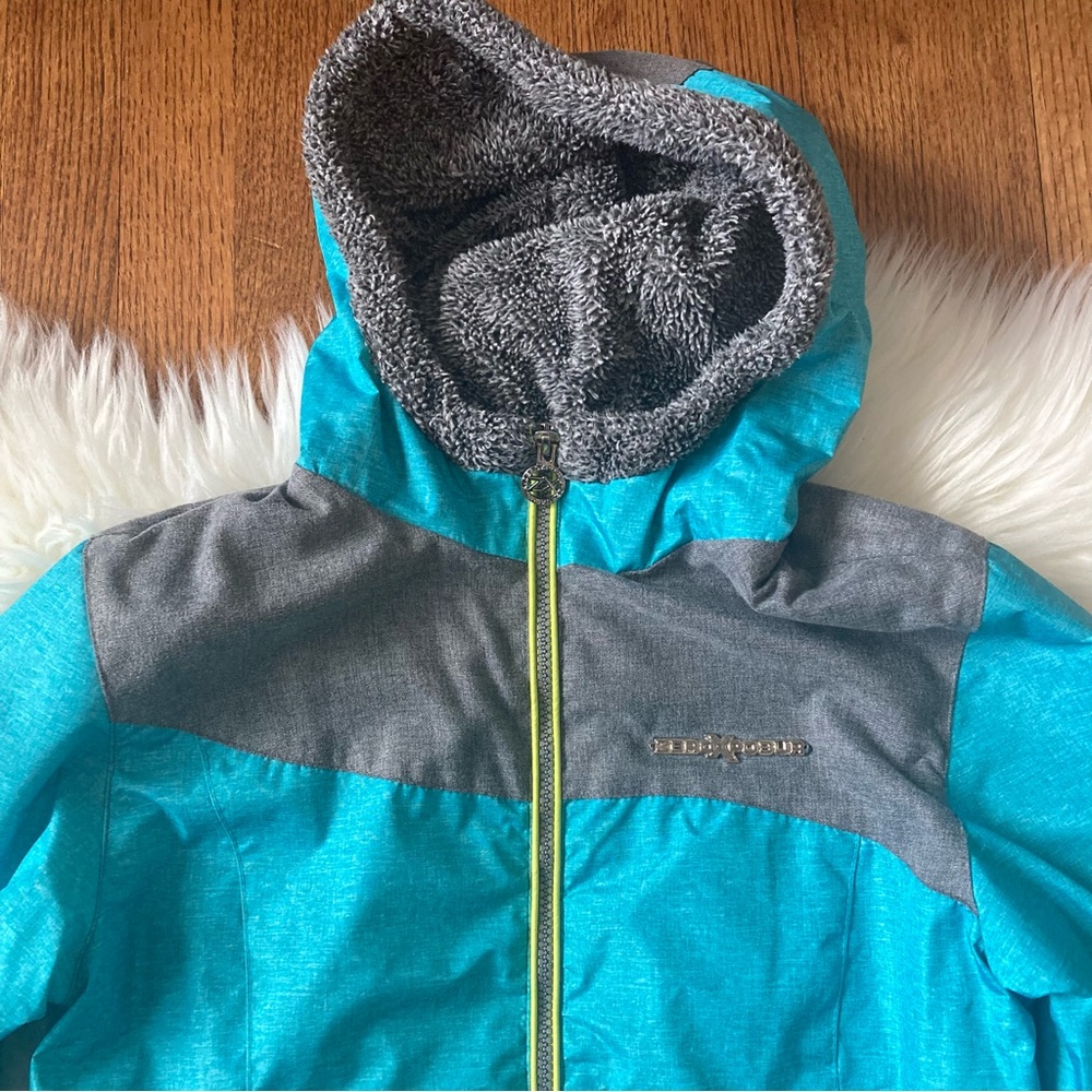 ZeroXposur Zip Up Hooded Jacket Blue Grey Girl Size 10/12 - Picture 2 of 8